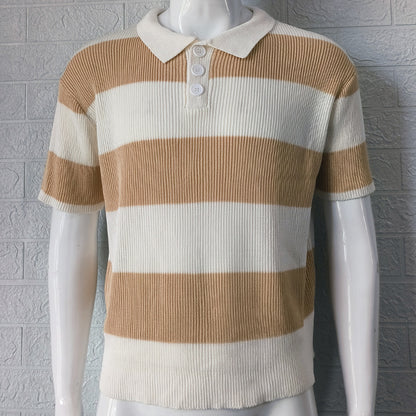 Short Sleeve Lapel Sweater