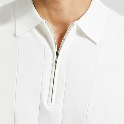 Lapel Zipper T-Shirt Top